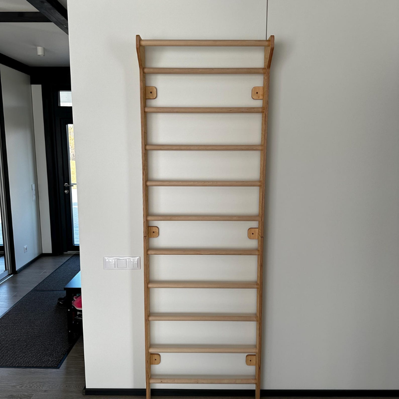 Handcrafted Wooden Swedish Ladder Wall Gym – Premium Home Fitness Stall Bars