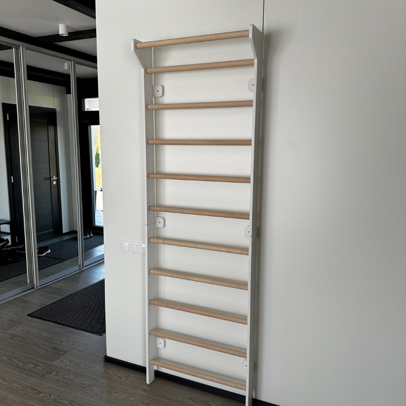 Handcrafted Wooden Swedish Ladder Wall Gym – Premium Home Fitness Stall Bars