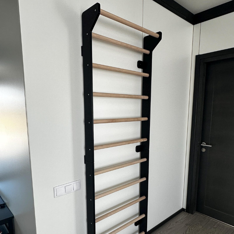 Handcrafted Wooden Swedish Ladder Wall Gym – Premium Home Fitness Stall Bars