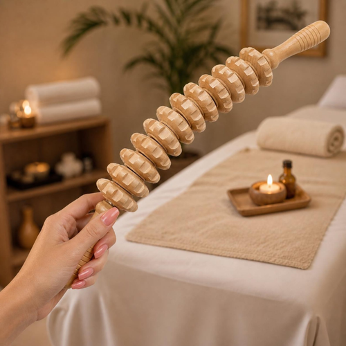 Handcrafted Wooden Massage Roller Stick – Full Body Muscle Massager for Deep Tissue Relief