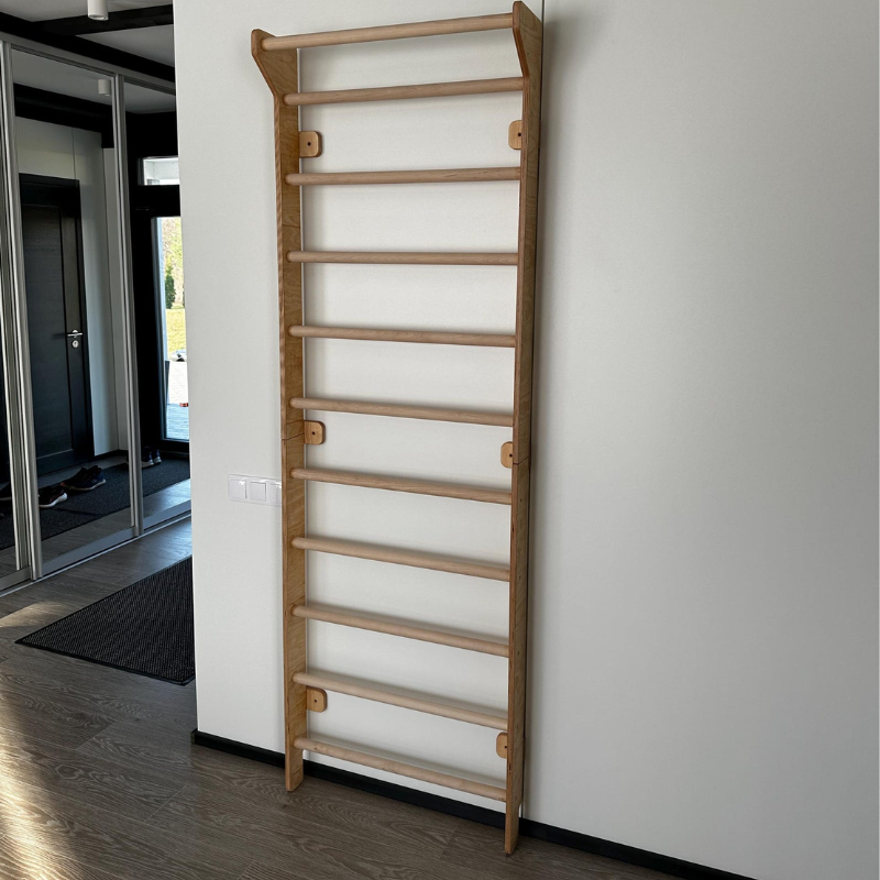 Handcrafted Wooden Swedish Ladder Wall Gym – Premium Home Fitness Stall Bars