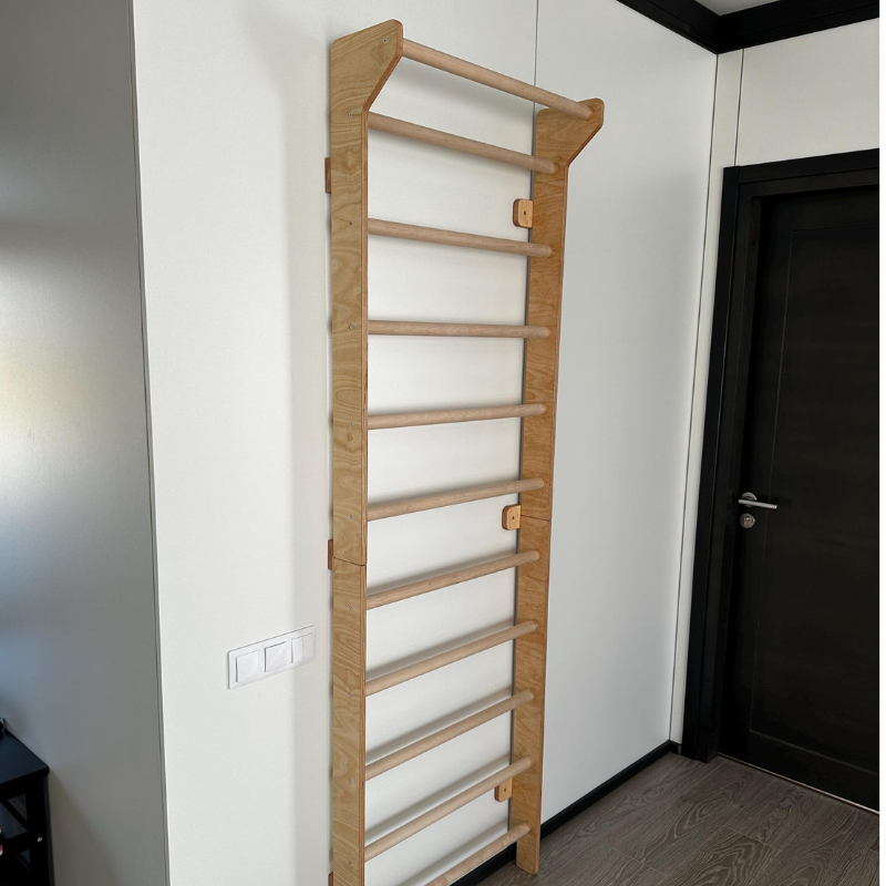 Handcrafted Wooden Swedish Ladder Wall Gym – Premium Home Fitness Stall Bars